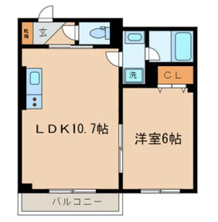 フォリア本郷 2階 1LDKの間取り