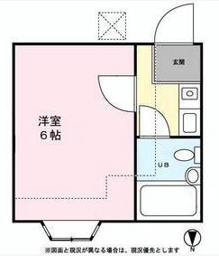 アミューズ目白台 2階 1Kの間取り