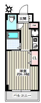 糸徳弥生ハイツ 2階 1Rの間取り