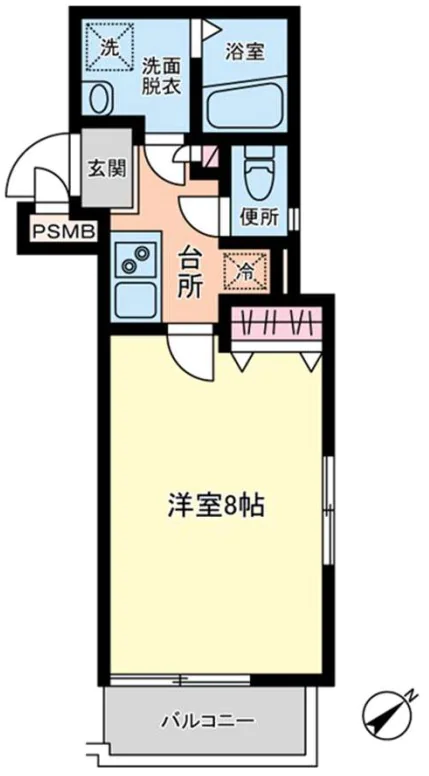 ウエルコート茗荷谷 2階 1Kの間取り