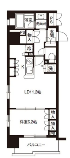 レジディア御茶ノ水 13階 1LDKの間取り
