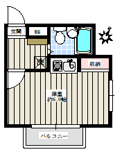BEL　AIR（ベルエアー） 2階 1Rの間取り