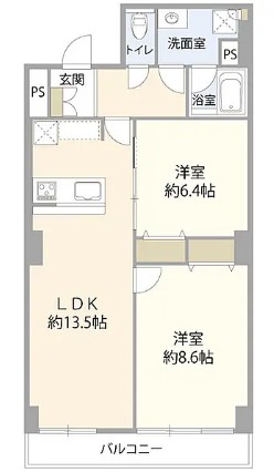 藤和湯島コープ 4階 2LDKの間取り