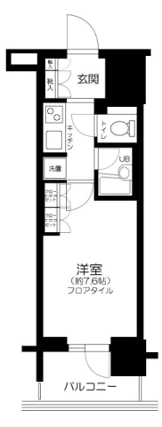 ブランズ文京本駒込 2階 1Kの間取り
