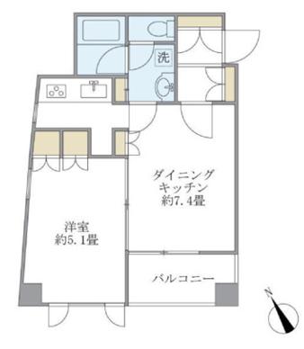 CASA文京動坂 9階 1DKの間取り