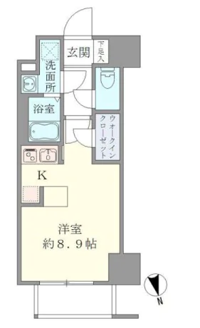 CASA EST CORTA(カーサエストコルタ) 5階 1Rの間取り