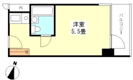 アネックス茗荷谷 4階 1Rの間取り