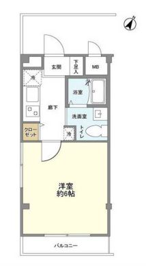 アービス白山 3階 1Kの間取り
