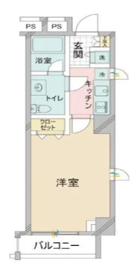 スカイコート茗荷谷壱番館 2階 1Kの間取り
