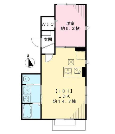 Lien（リアン） 1階 1LDKの間取り