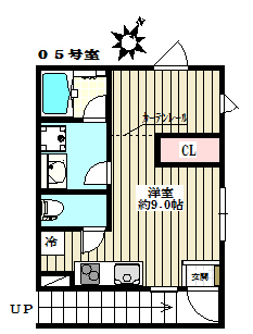 ハーブ ガーデン ハウス 2階 1Rの間取り