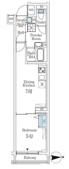 ロスアルコス千駄木 2階 1DKの間取り