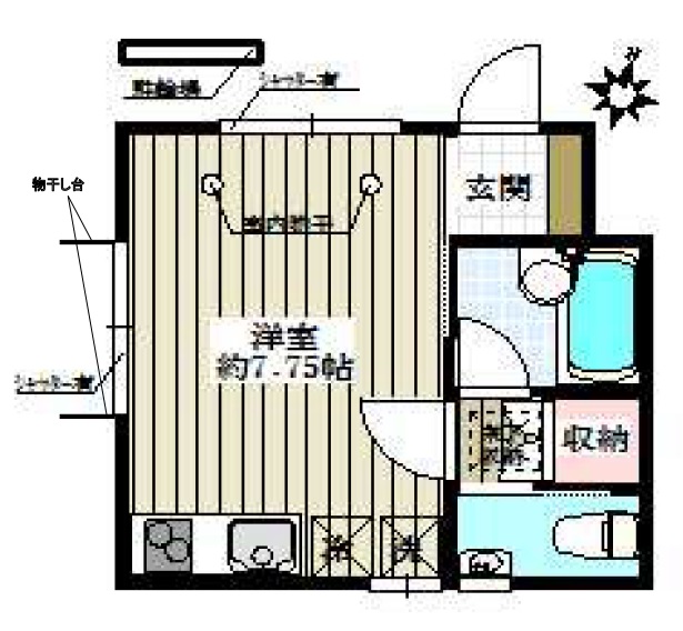 メゾンド本郷 1階 1Rの間取り