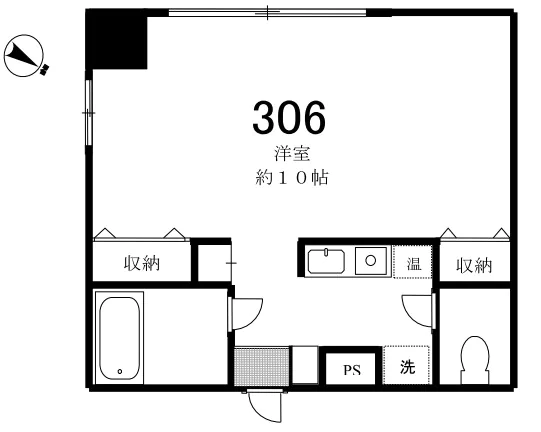 ヒルトップ道灌山 3階 1Rの間取り