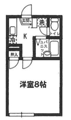 リヴェール本郷 2階 1Kの間取り