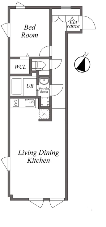 ユーレジデンス音羽（旧アレーロ音羽） 4階 1LDKの間取り