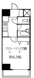 ラフィーネ本郷 2階 1Kの間取り