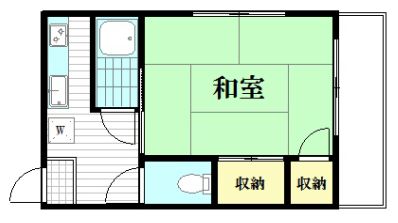 串田ビル 4階 1Kの間取り