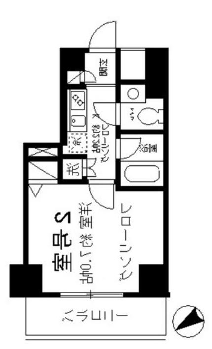 南大塚パレス 9階 1Kの間取り