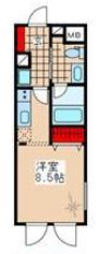 【築浅】MDM後楽園 4階 1Rの間取り