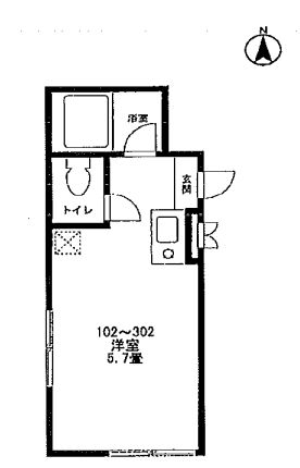 リード南大塚 3階 1Rの間取り