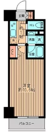 レガーロ御茶ノ水Ⅱ 6階 1Kの間取り