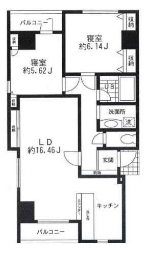 シーネクス本駒込 11階 2LDKの間取り