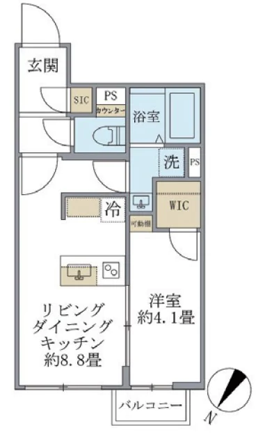 【新築】ビューテラス茗荷谷 3階 1LDKの間取り