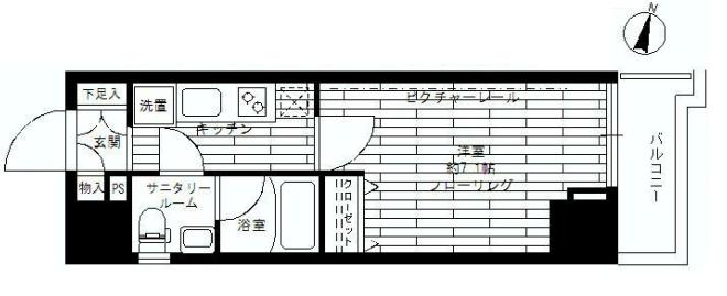 ステージファースト本郷 10階 1Kの間取り