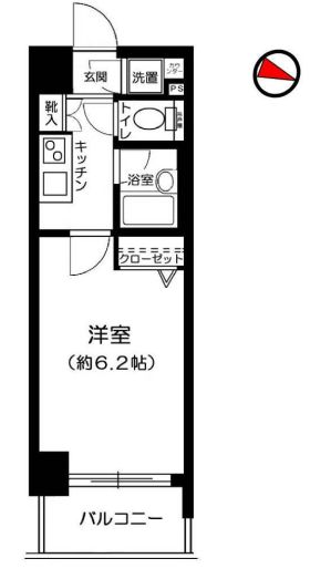 菱和パレス文京白山 6階 1Kの間取り