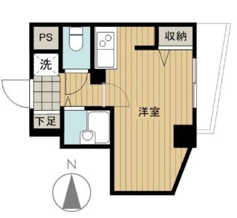 スカイコート文京小石川第5 5階 1Kの間取り