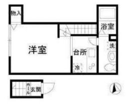 ラターシュ本郷 2階 1Kの間取り