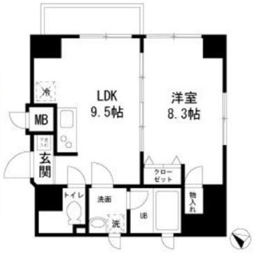 レジス音羽の杜 7階 1LDKの間取り
