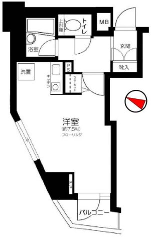 メインステージ本駒込駅前 8階 1Kの間取り