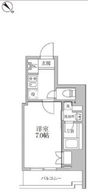 レジディア文京本郷Ⅲ 7階 1Kの間取り