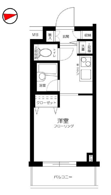 シンシア本郷東大前 2階 1Kの間取り