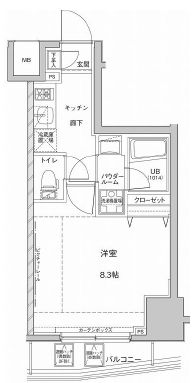 ジェノヴィア東大前グリーンヴェール 11階 1Kの間取り