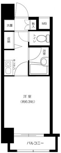 ホームズ御茶ノ水 2階 1Kの間取り