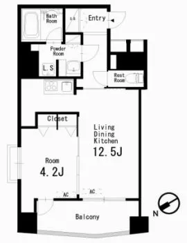 レニール本駒込 10階 1LDKの間取り