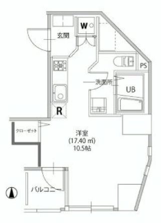 アリカ文京本郷 8階 1Rの間取り