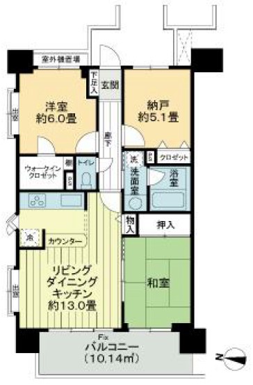 ライオンズプラザ池之端 9階 3SLDKの間取り