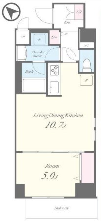 【築浅】ボナール白山 5階 1LDKの間取り