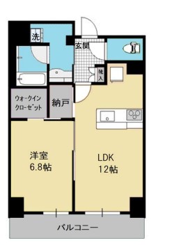 パークリュクス小石川 11階 1LDKの間取り