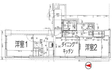 コスモリード文京千駄木 5階 2DKの間取り