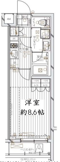 レガリス文京大塚 4階 1Kの間取り