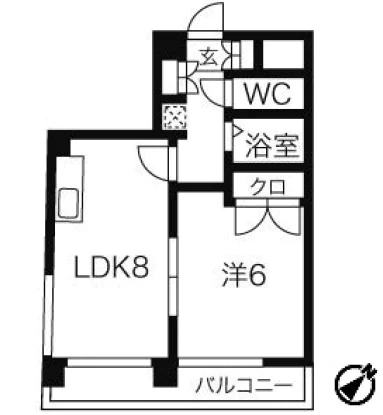 フェアメゾン 4階 1DKの間取り
