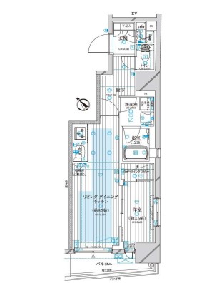 【築浅】シティインデックス山手動坂 6階 1LDKの間取り