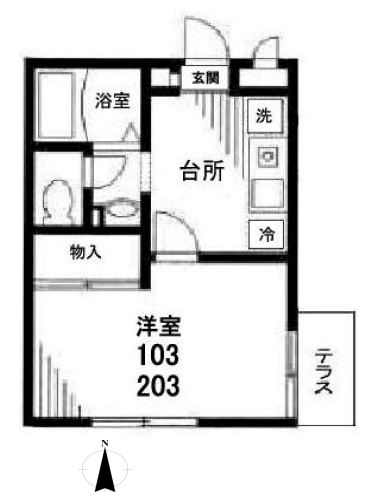 アイムホーム千駄木 1階 1Kの間取り