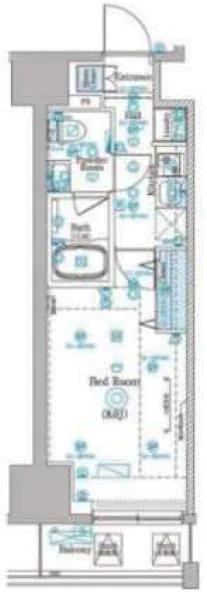 プレセダンヒルズ文京本駒込 14階 1Kの間取り