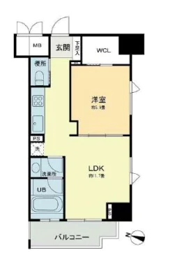 ベルファース本郷弓町 10階 1LDKの間取り